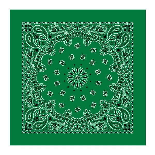 22 In Traditional USA Paisleys Bandana - Kelly-Yellow (Q726522)