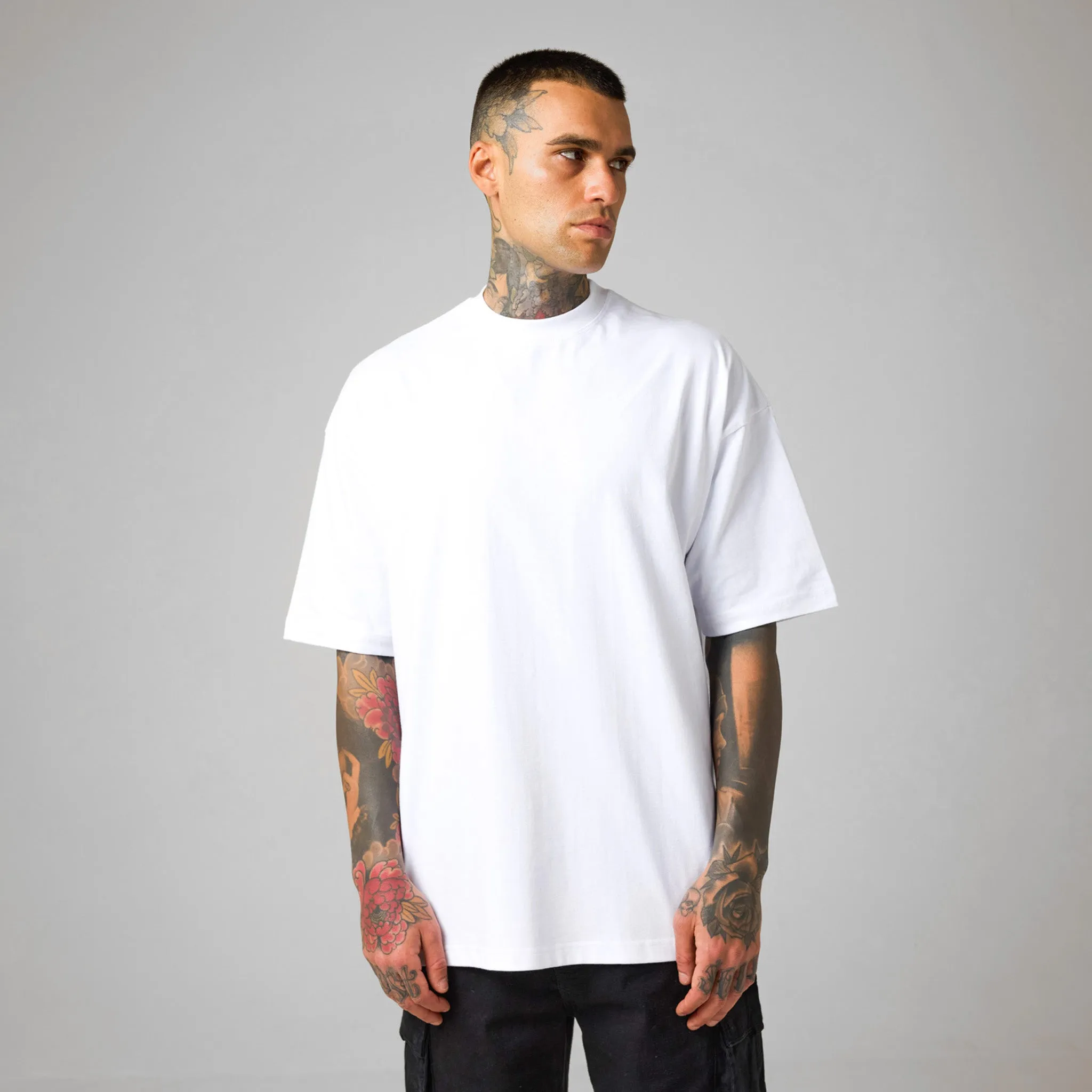 3 Pack Box Fit T-Shirt | Black Slate White