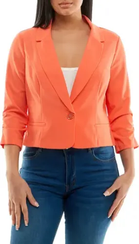 3Q Sleeve Crop Blazer Mango - Nina Leonard