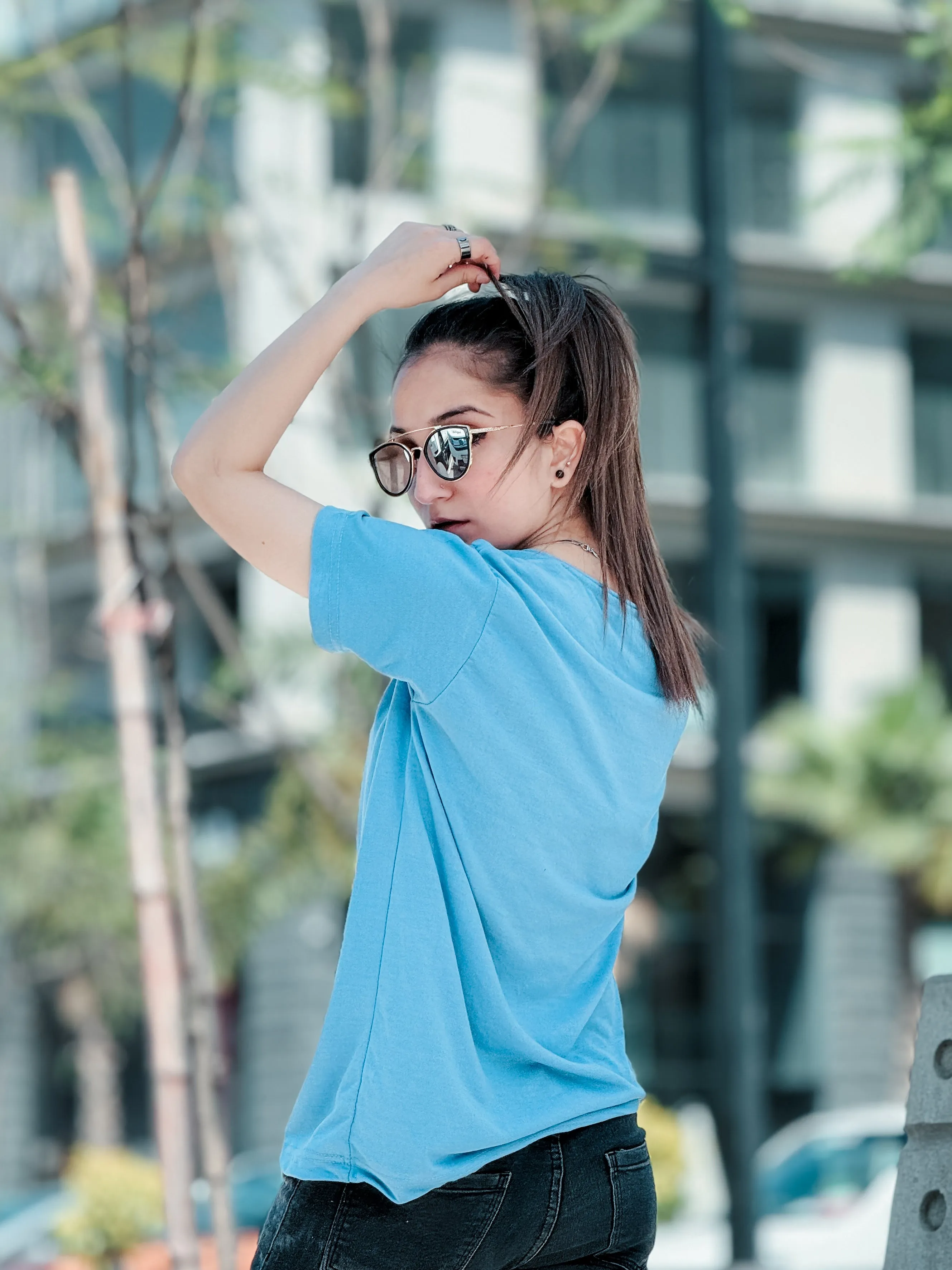 Arctic Blue Monochrome T-Shirt For Her