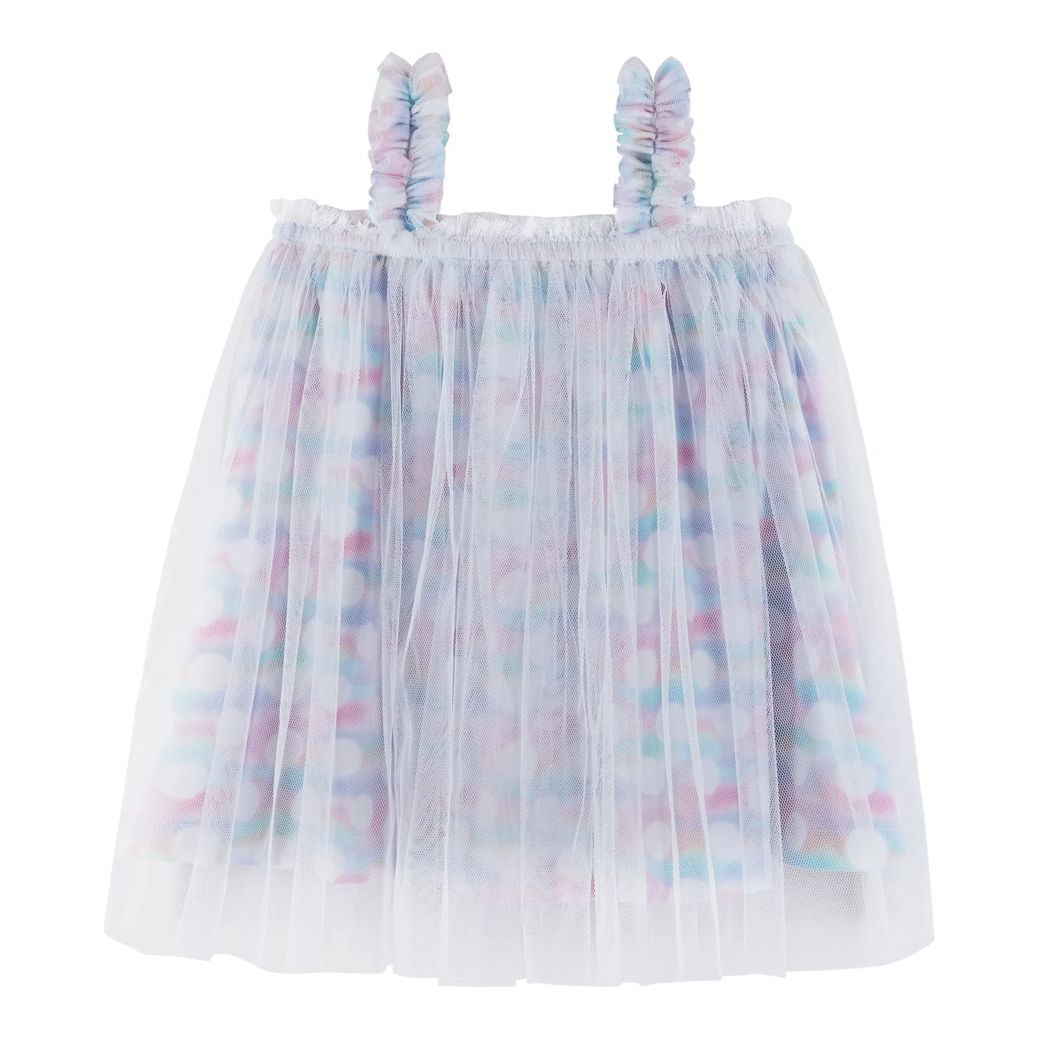 Baby Polka Dot Print Tulle Sundress & Bloomer Set | Multi/White