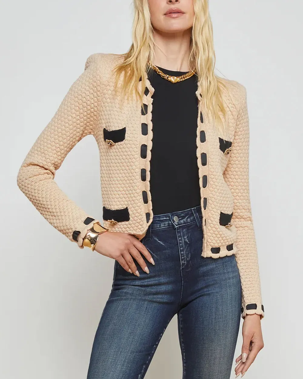 Black and Biscuit Astor Cardigan