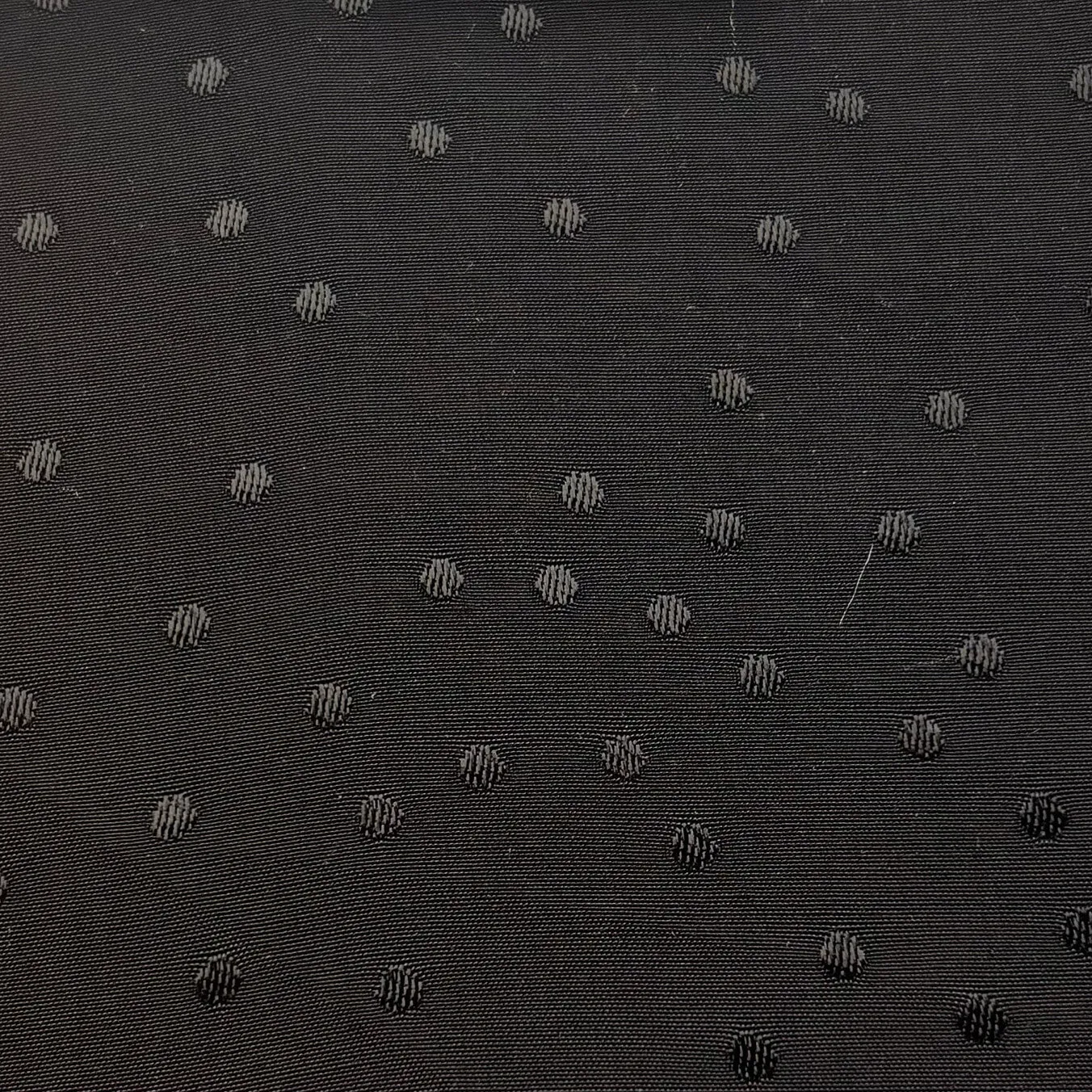 Black embroidered polka dot fabric