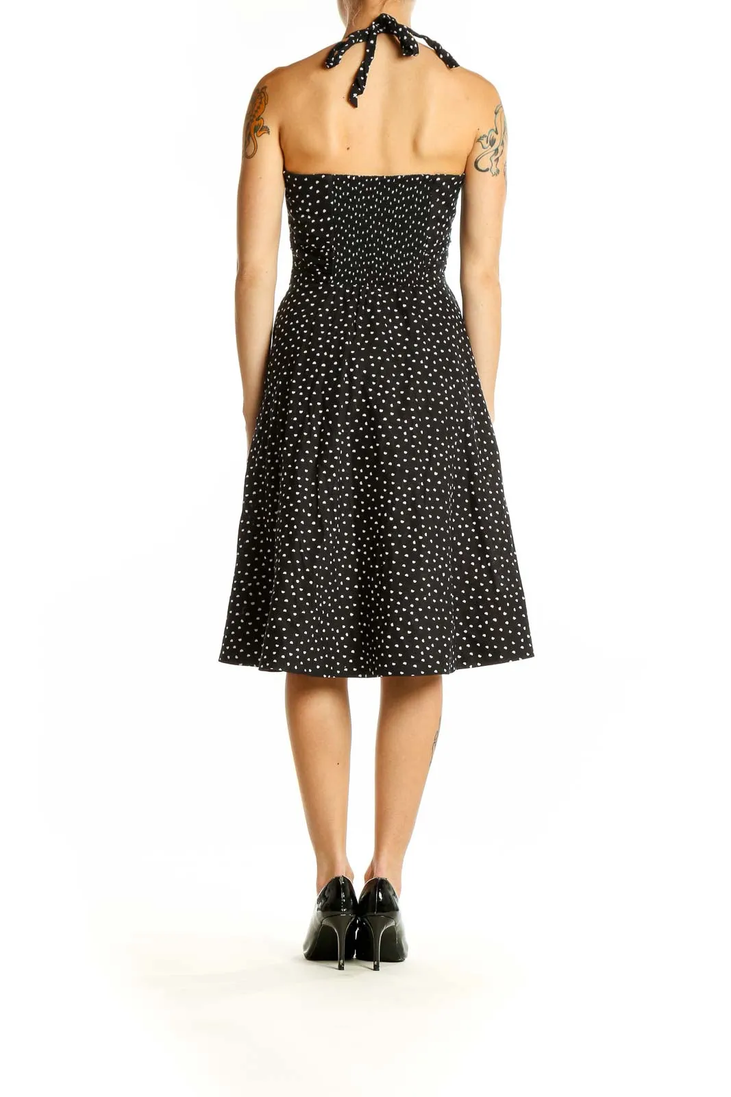 Black Polka Dot Halter Dress