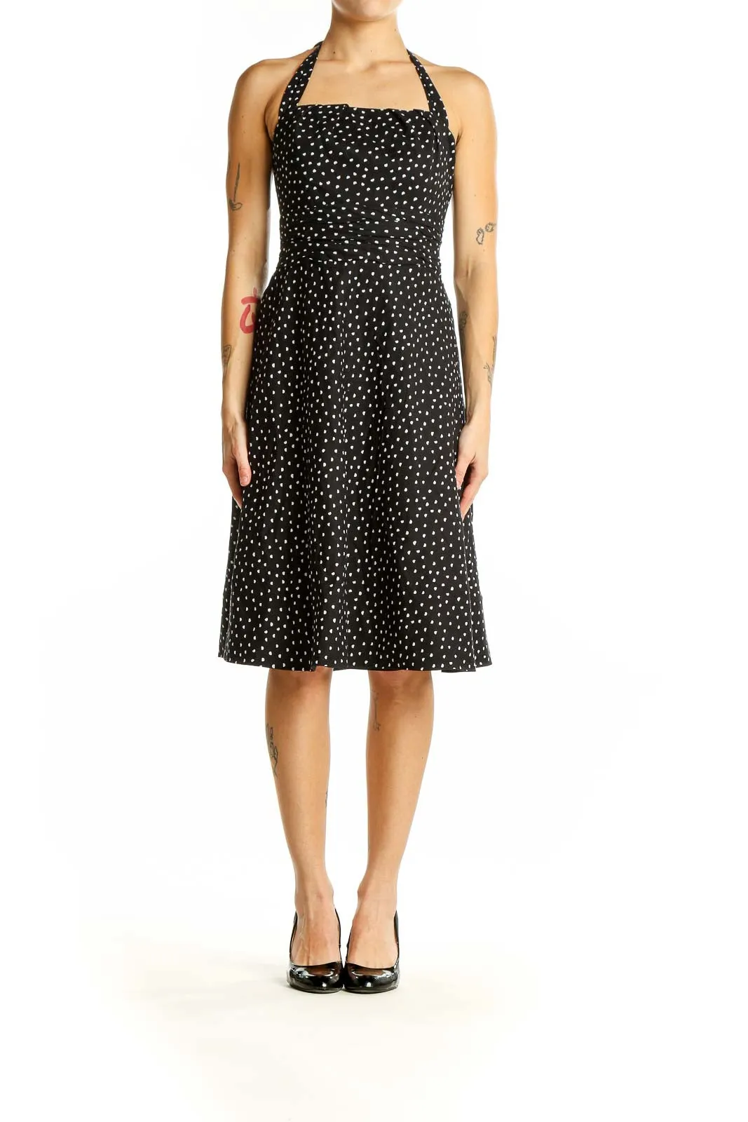 Black Polka Dot Halter Dress