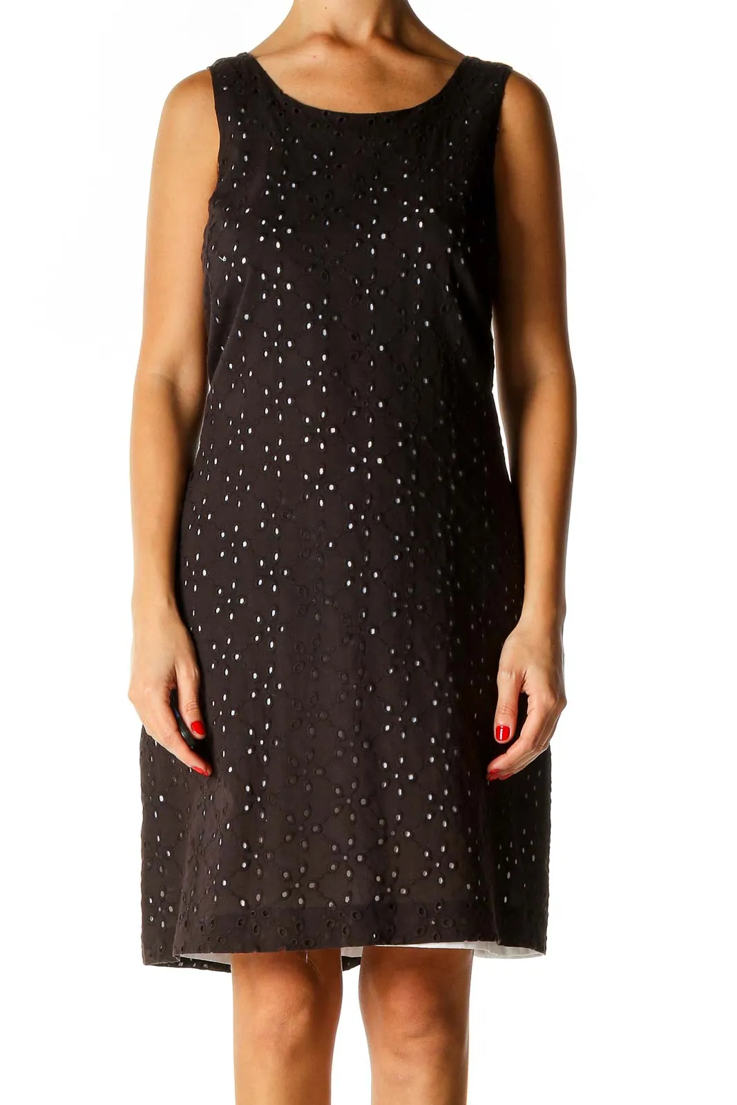 Brown Polka Dot Cocktail Shift Dress