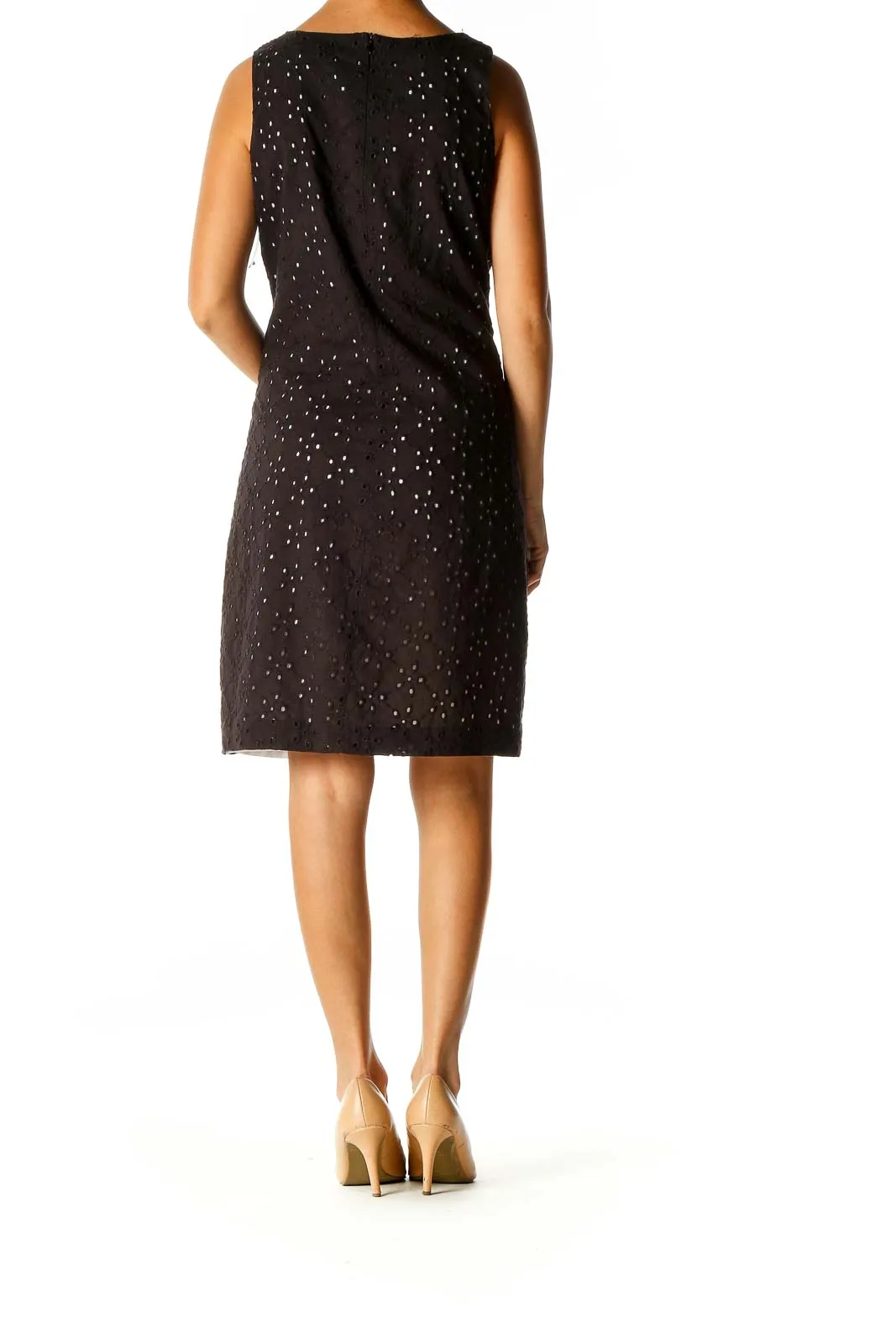 Brown Polka Dot Cocktail Shift Dress