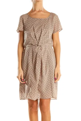 Brown Polka Dot Day Fit & Flare Dress