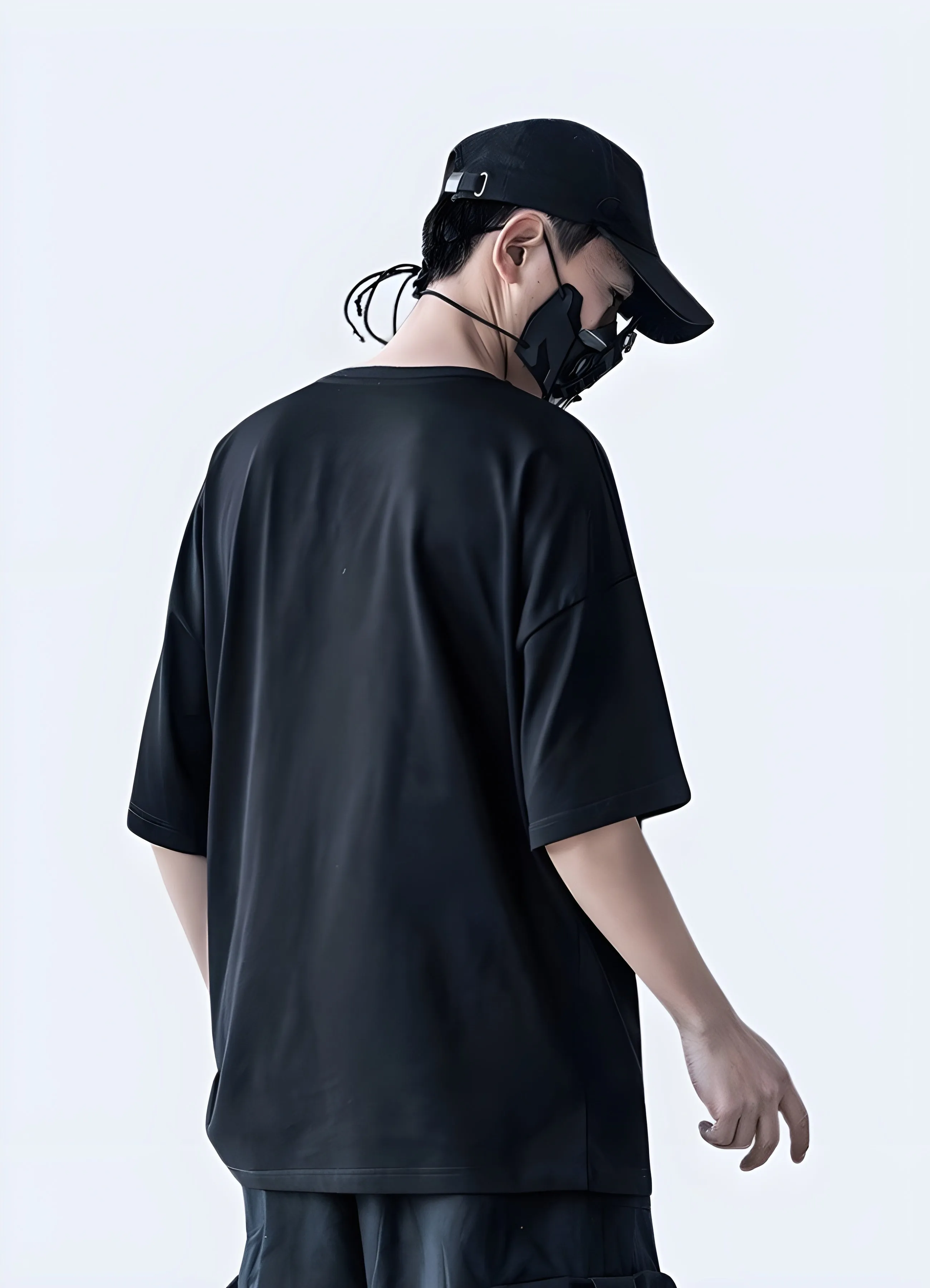 Cargo Front Pocket Black T Shirt