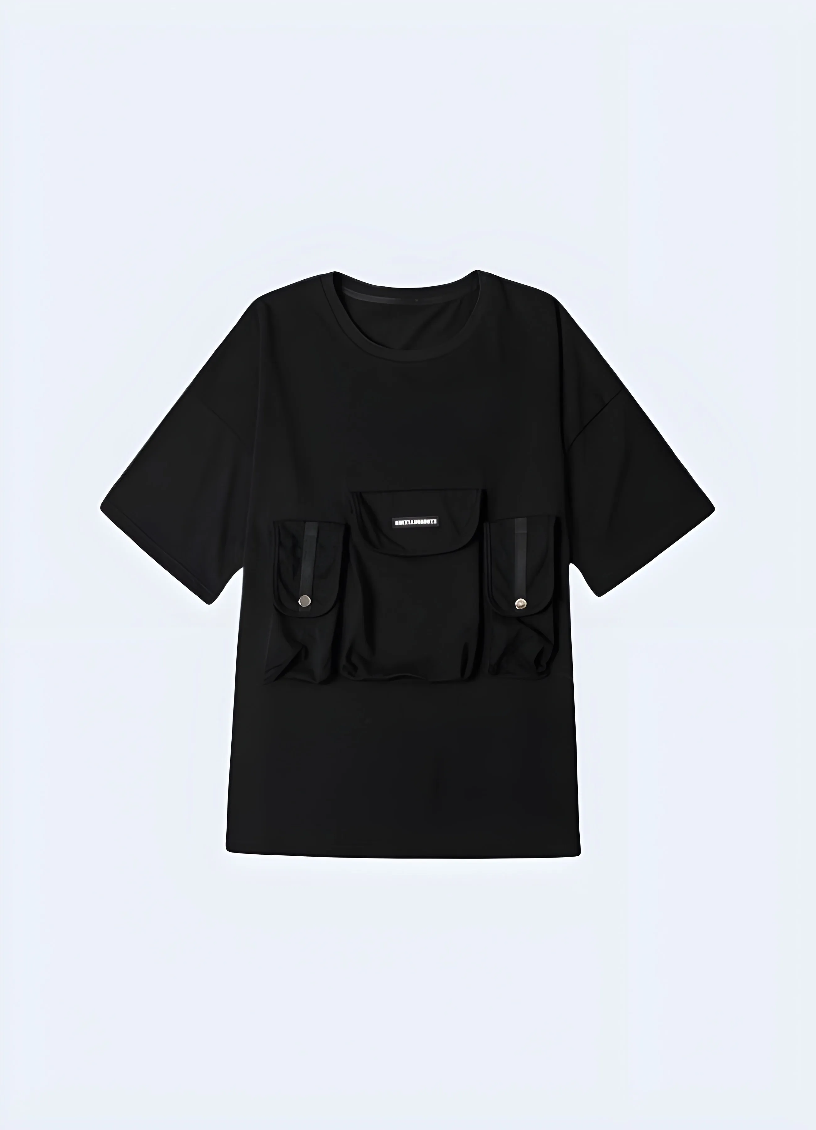 Cargo Front Pocket Black T Shirt