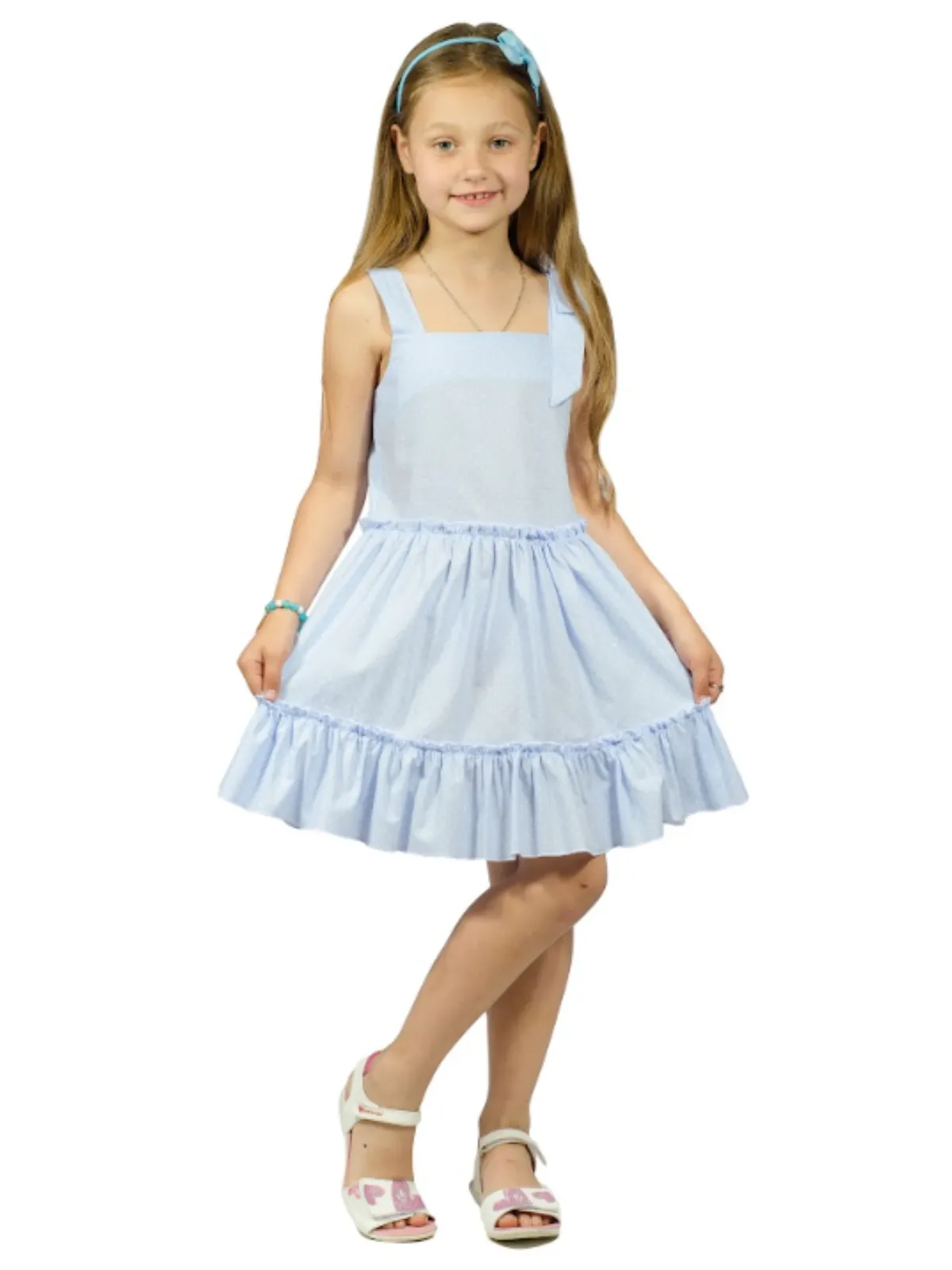 Coastal Polka Dot Smocked Dress by Kids Couture