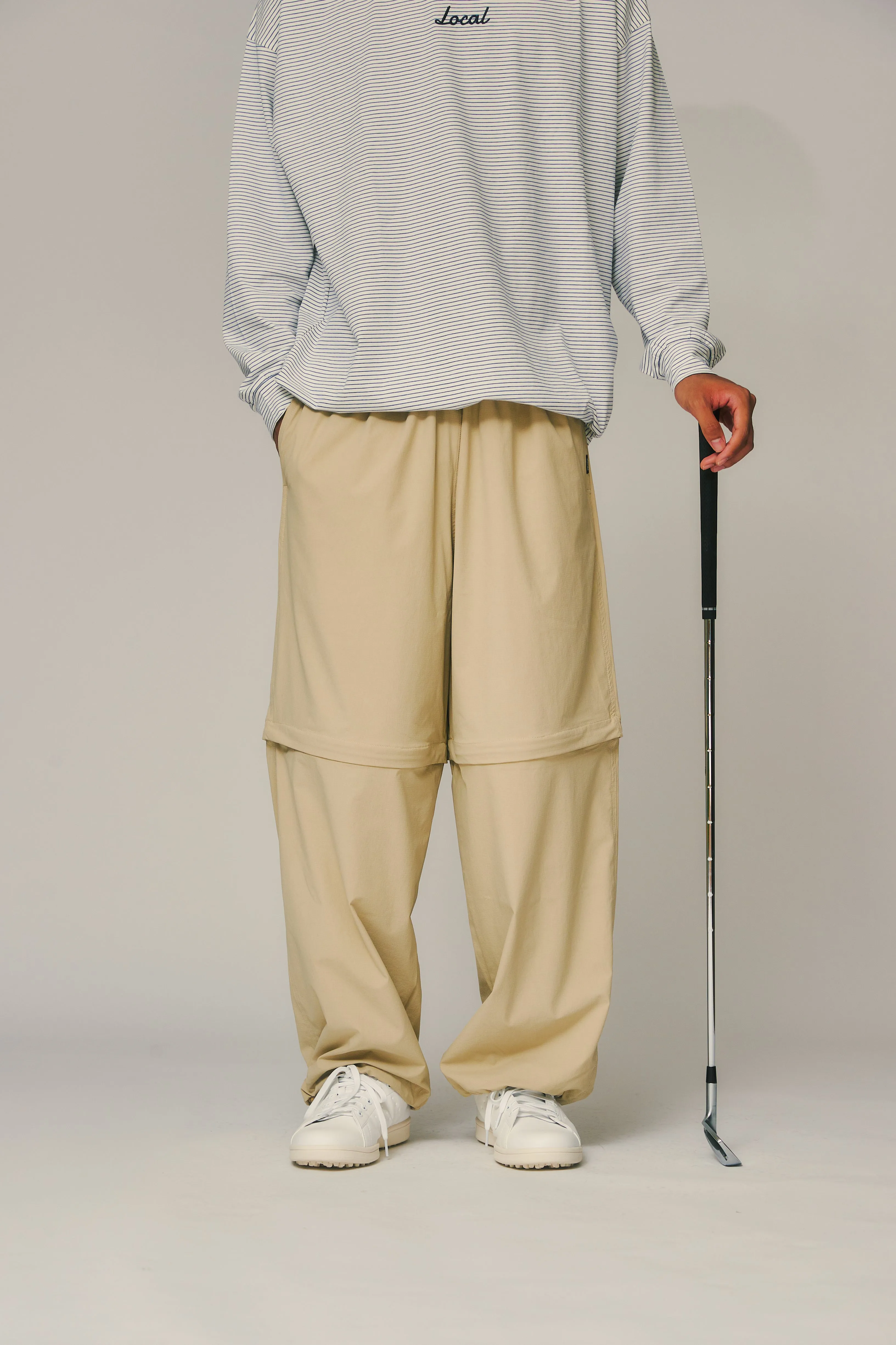 Convertible Stretch Nylon Jogger PANTS BEIGE