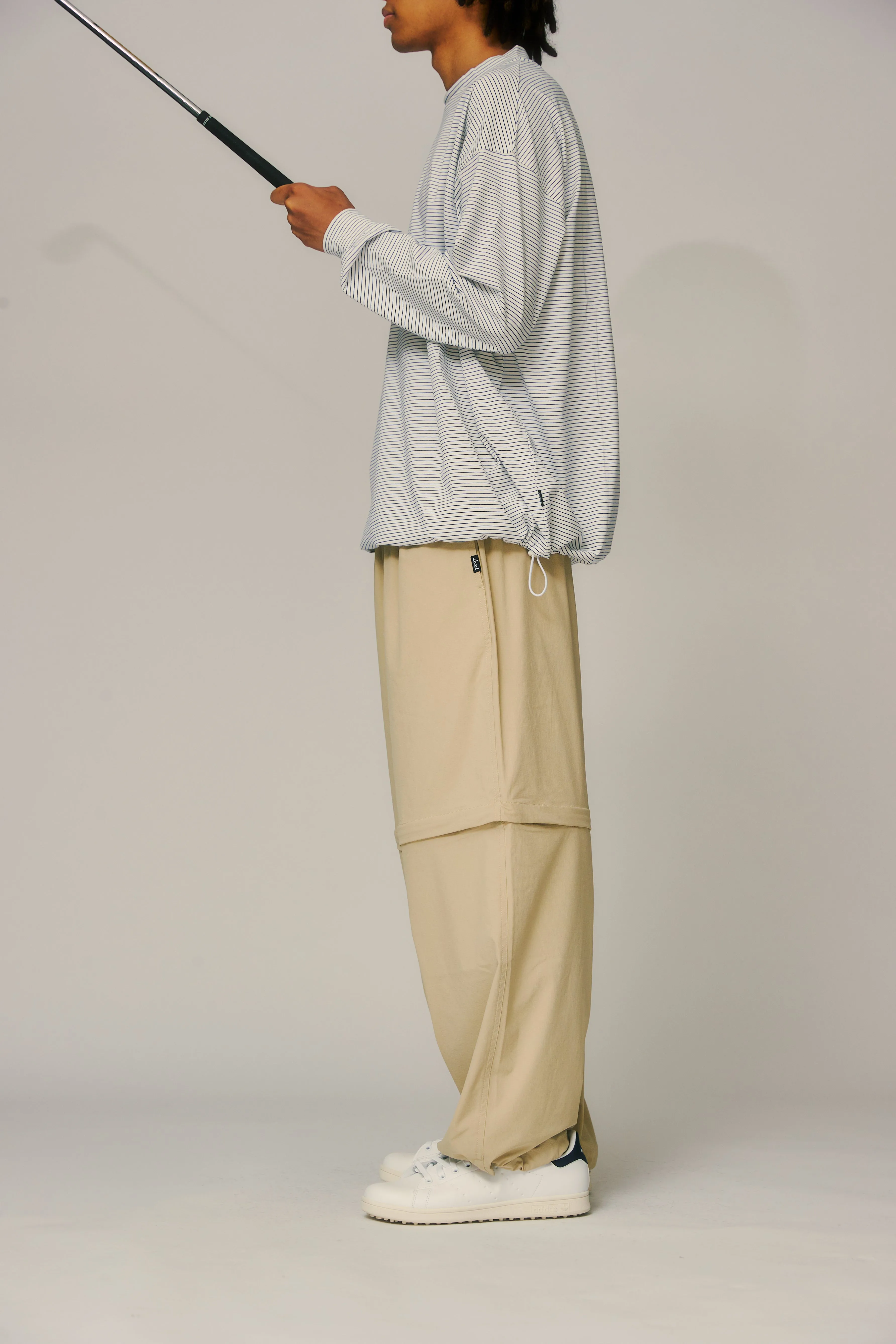 Convertible Stretch Nylon Jogger PANTS BEIGE