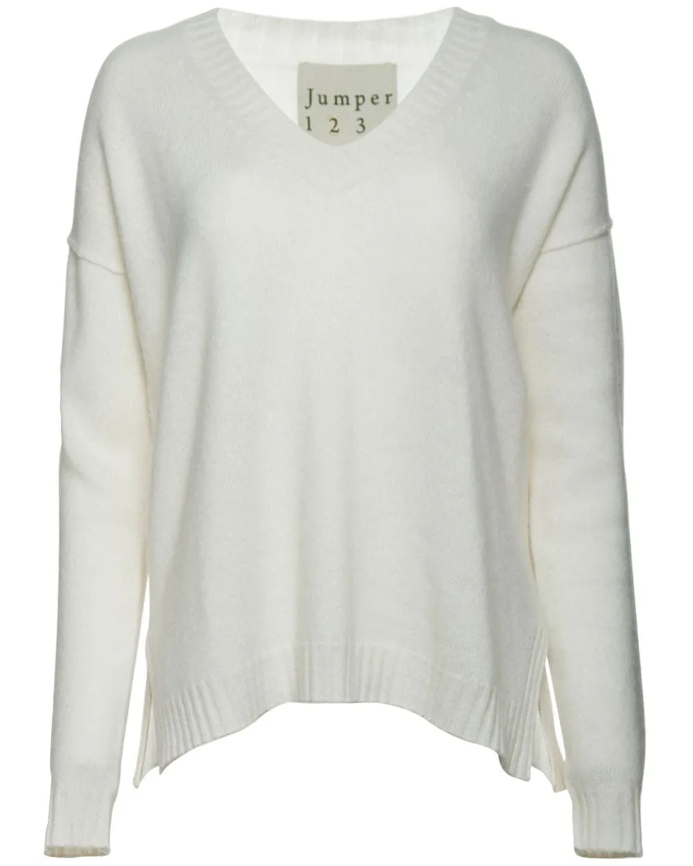 Cream V Neck Sweater