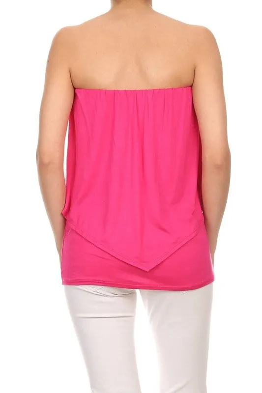 Double Layered Tube Top - Fuchsia