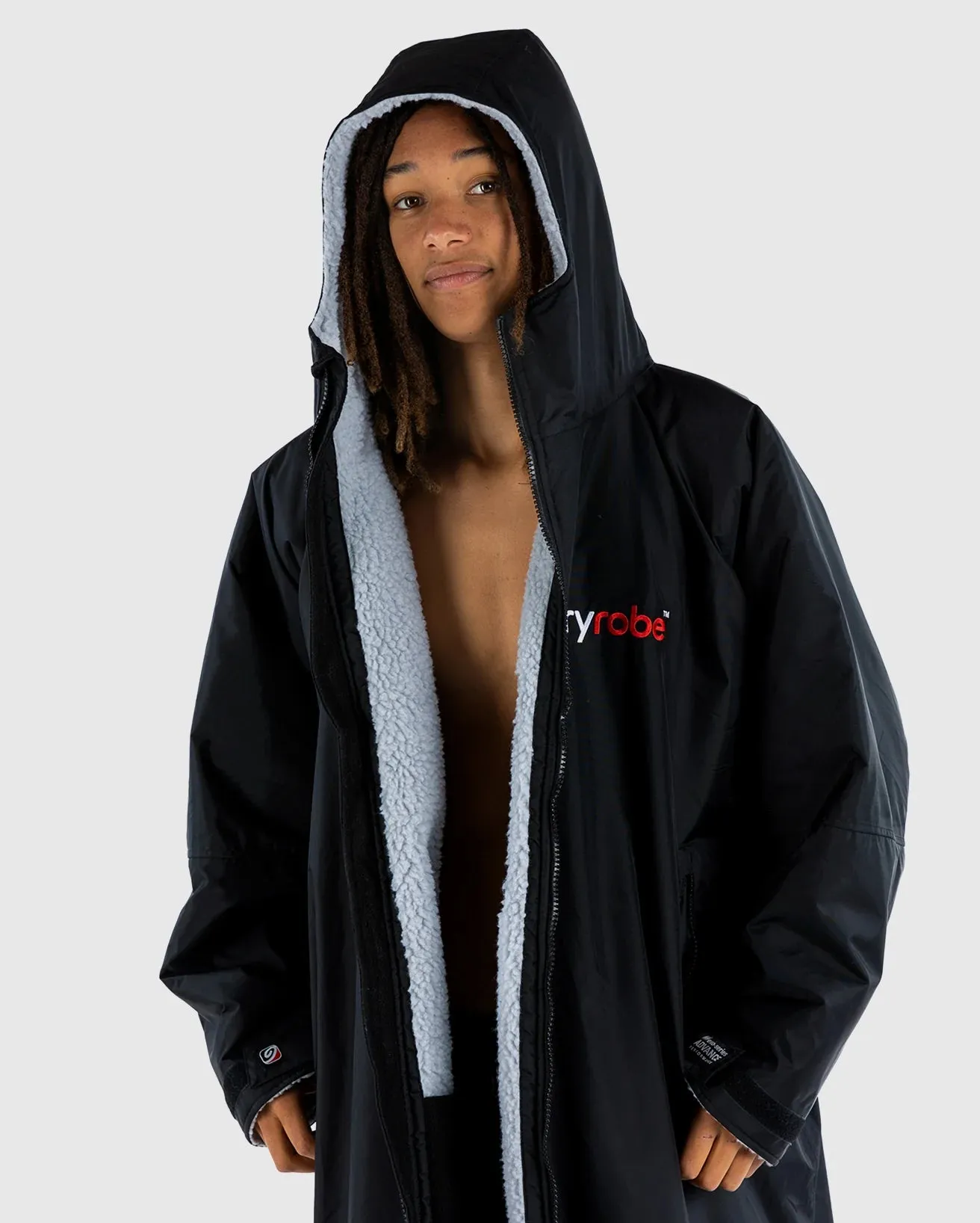 Dryrobe Advance LONG Sleeve Changing Robe - Black / Grey