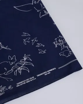 Engineered Garments Printed Bandana Animal Navy