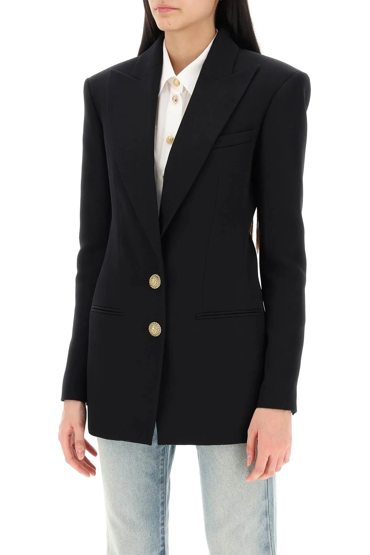 fitted single-breasted blazer