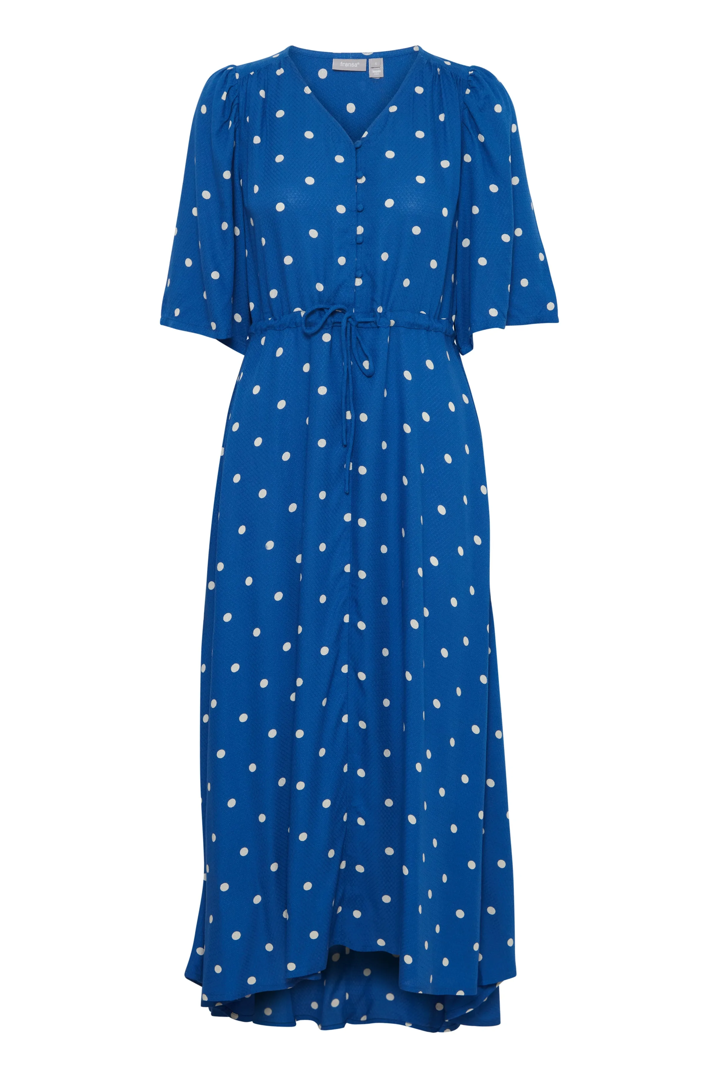 Fransa Polka dot Midi Dress with drawstring waist and pockets20613496 1