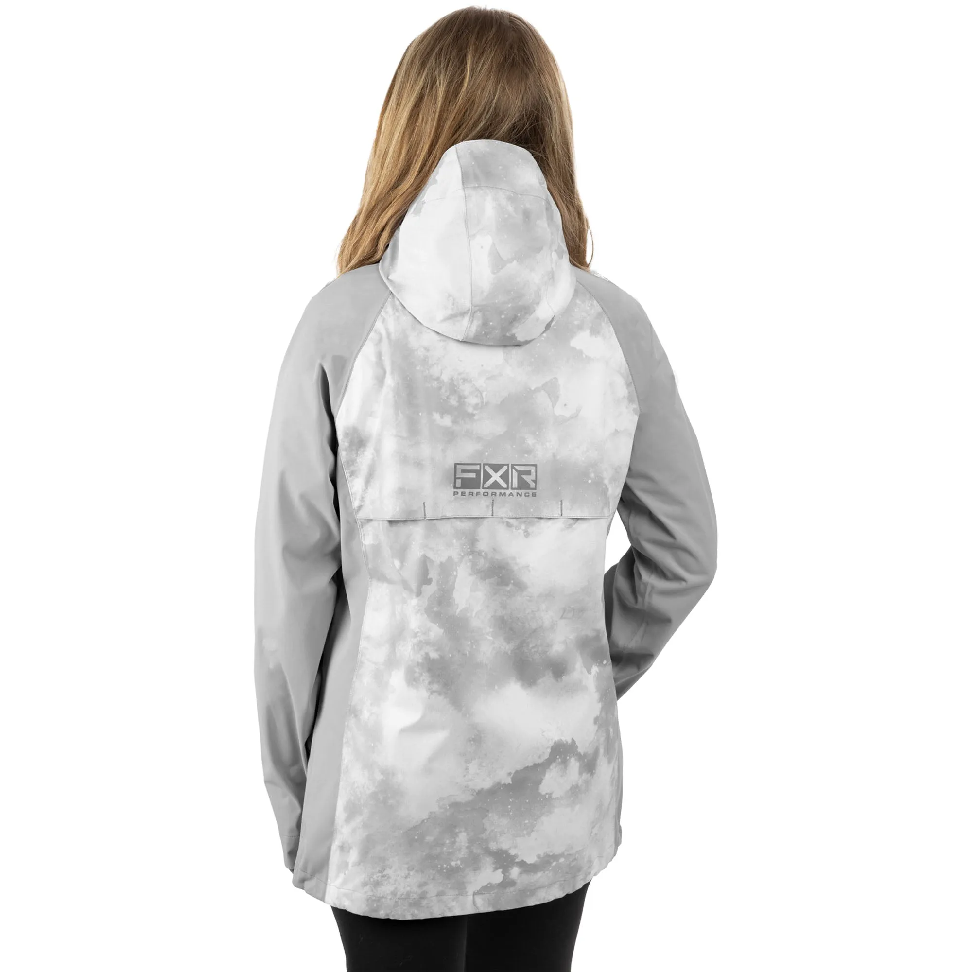 FXR  Womens White Ink Grey Jade Dual Laminate Jacket Waterproof Breathable