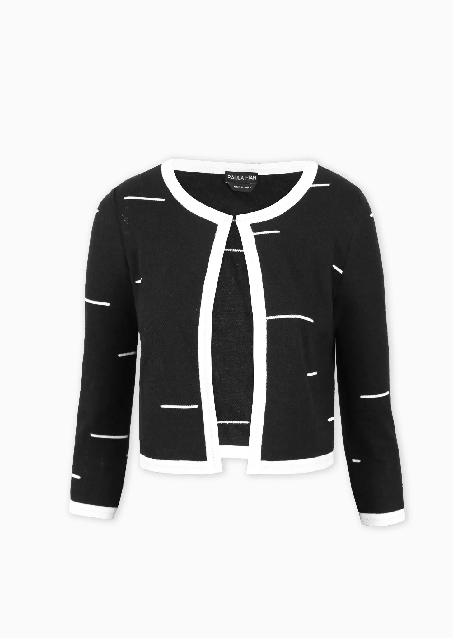 Germaine - Linear Contrast Cropped Cardigan