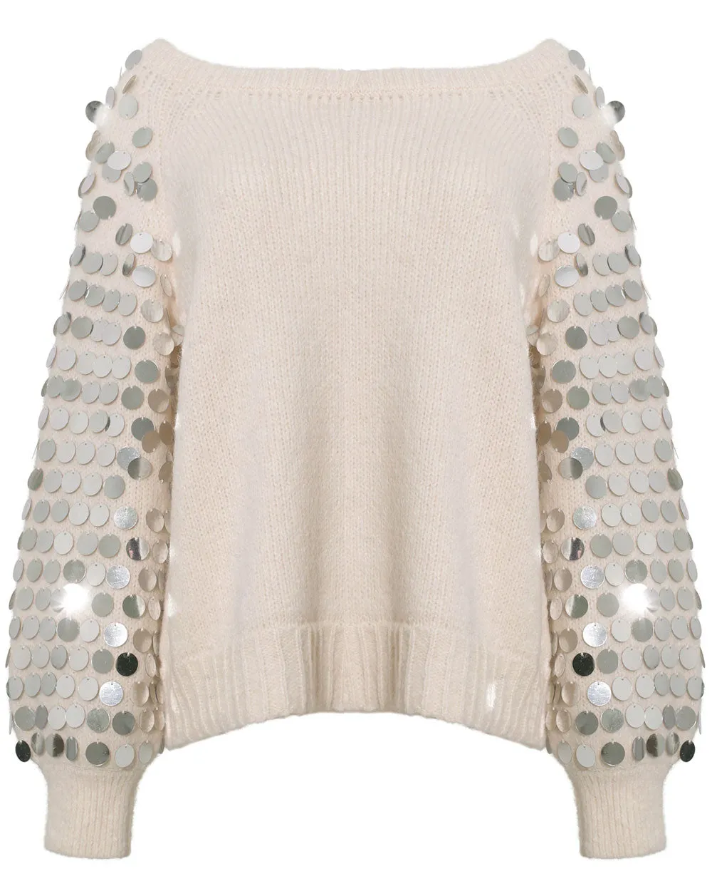 Ivory Sequined Sadie Sweater