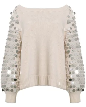 Ivory Sequined Sadie Sweater