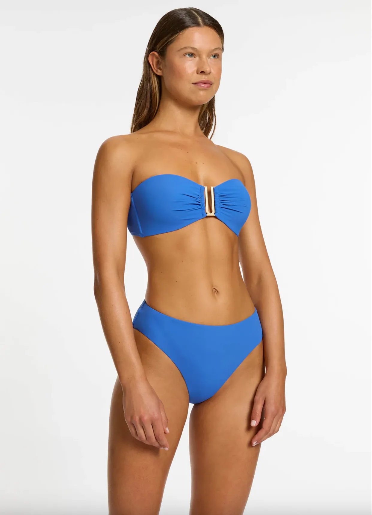 Jets Essentials Jetset Bandeau Top With U Trim Pant- Tide