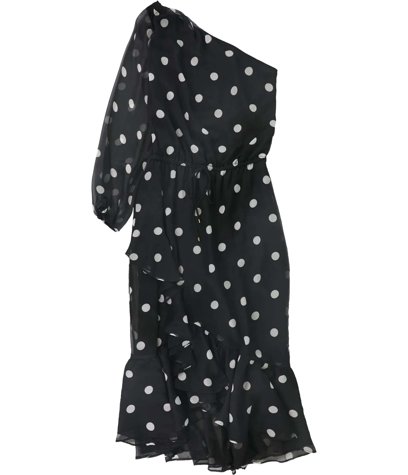 Lauren Ralph Lauren Womens Roshawna B/W Polka Dot Party Midi Dress Size 10