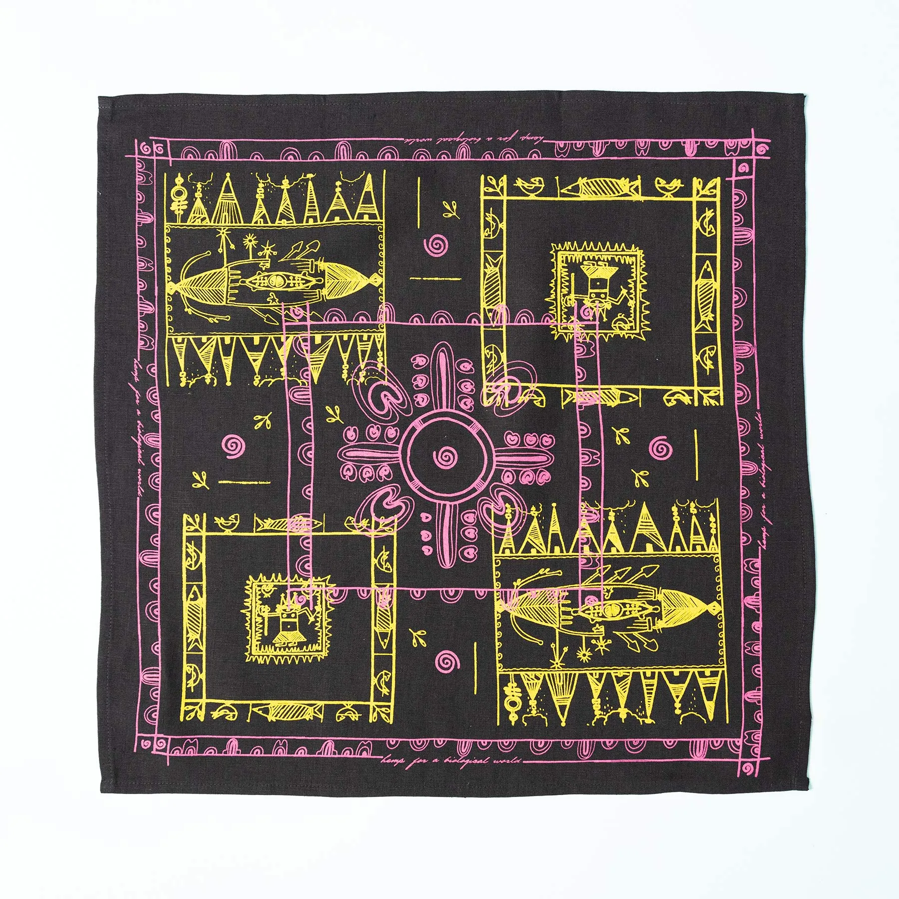 MARLEY Organic Hemp Bandana - Tribal Design (22" x 22")