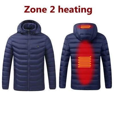 Men Winter Warm USB Heating Waterproof Jackets Smart Thermostat Hooded