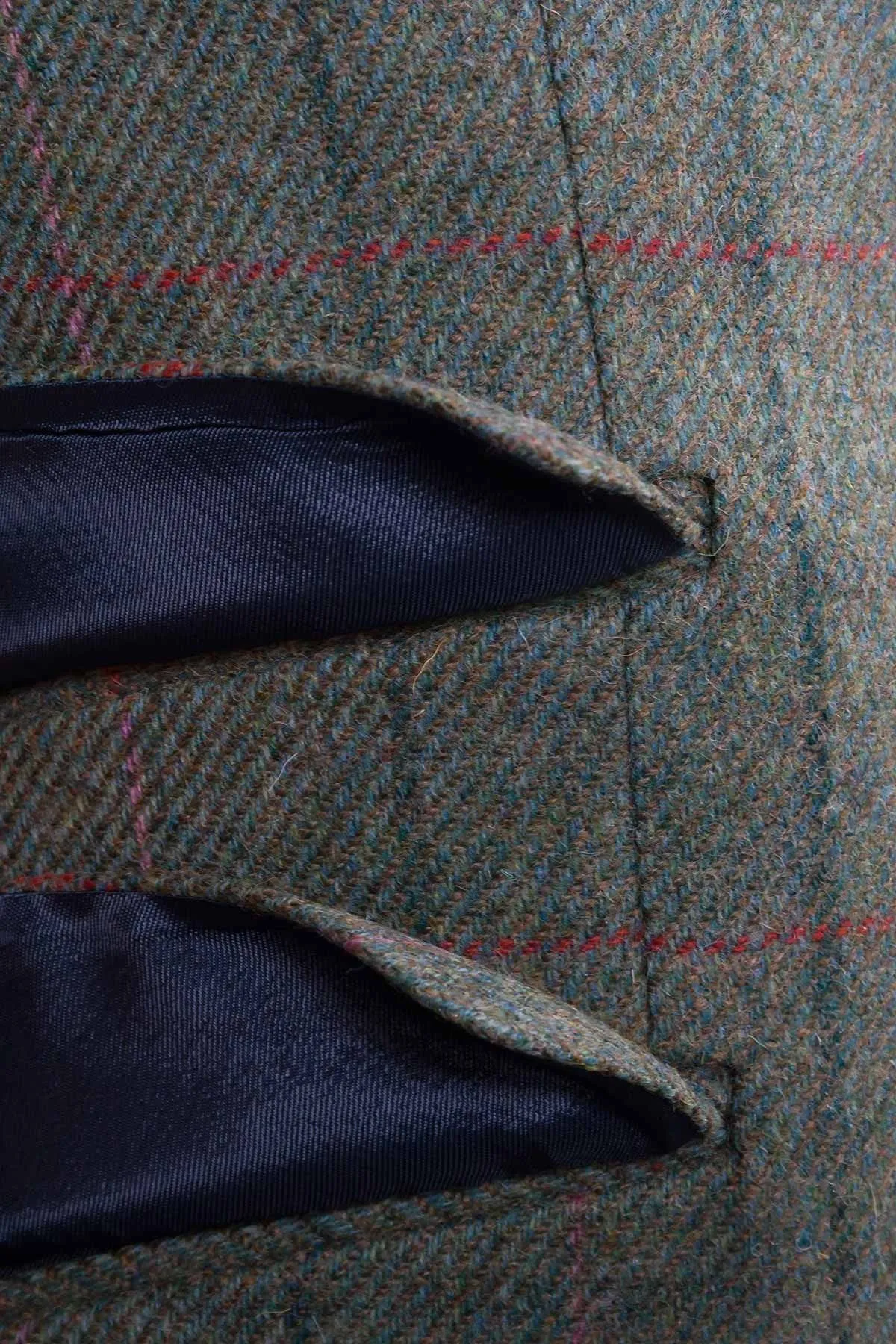 Men's Green Slim Fit Tweed Jacket - Helmsley