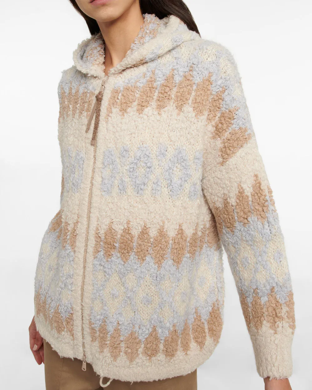 Neutral Nordic Cashmere Zip Cardigan