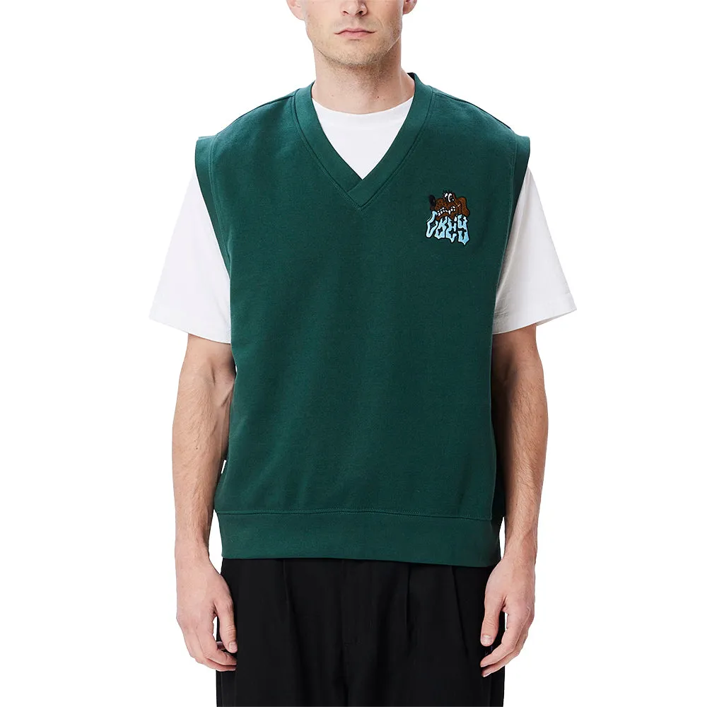 OBEY SLIDE FLEECE VEST // DARK CEDAR