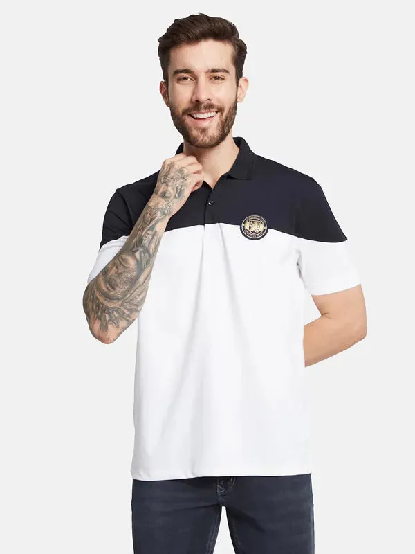 Octave Ss24 Men Polo Collar Monochrome T-Shirt