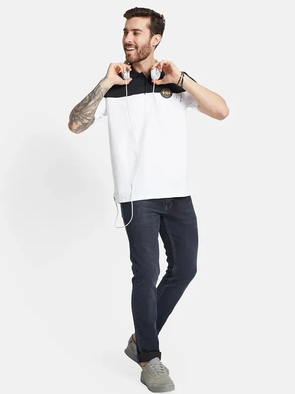 Octave Ss24 Men Polo Collar Monochrome T-Shirt