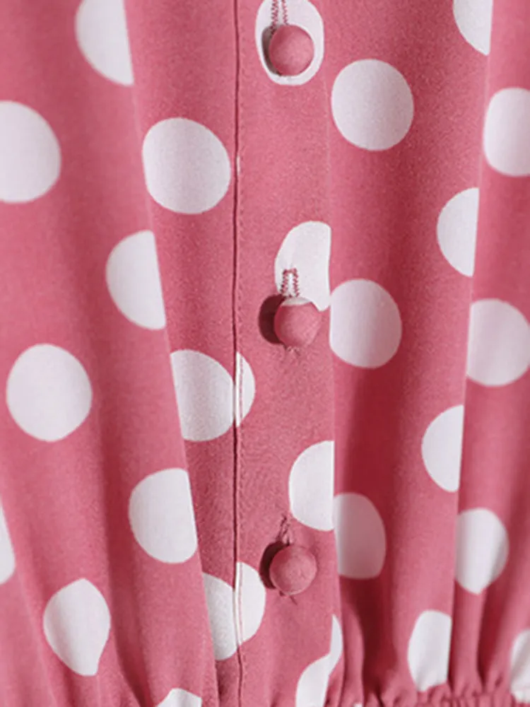 Plus size Polka Dots Chiffon Dress