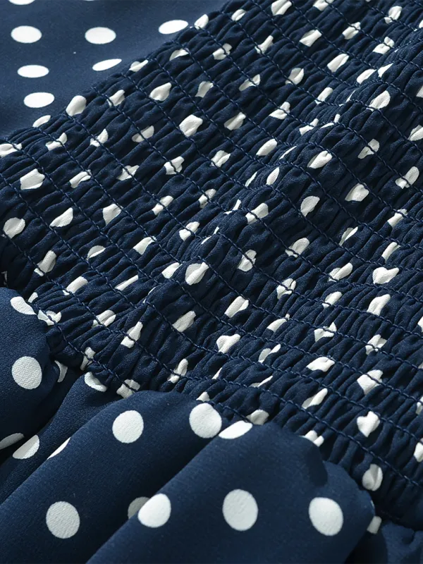 Polka Dot Drop-Waist Mini Dress