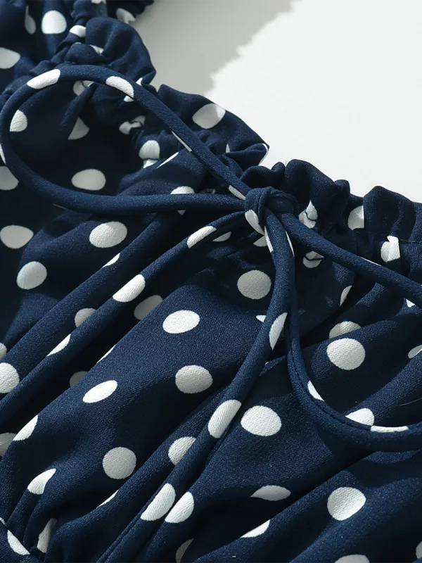 Polka Dot Drop-Waist Mini Dress