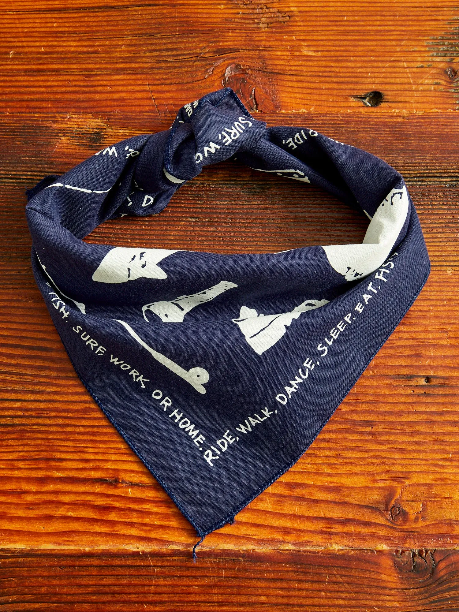 Printed Bandana in Navy Outdoors