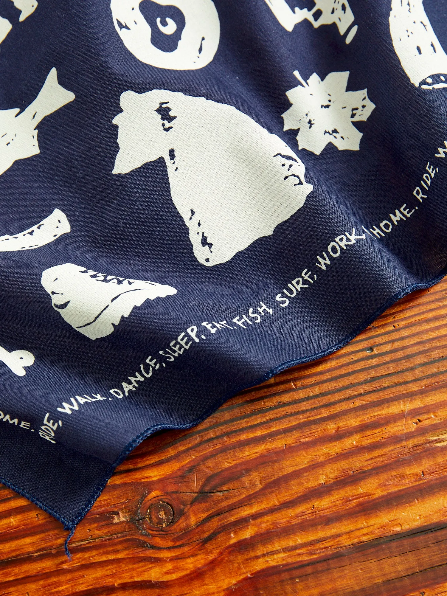 Printed Bandana in Navy Outdoors