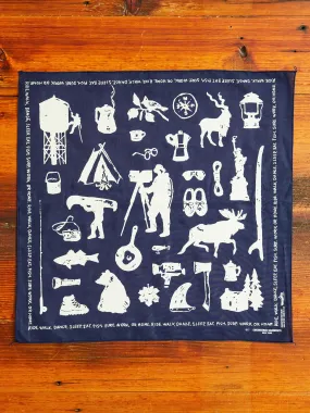 Printed Bandana in Navy Outdoors