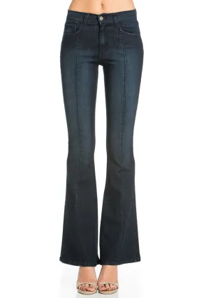 Rumor Has It Front Seam Flared Denim Pants Dark Wash