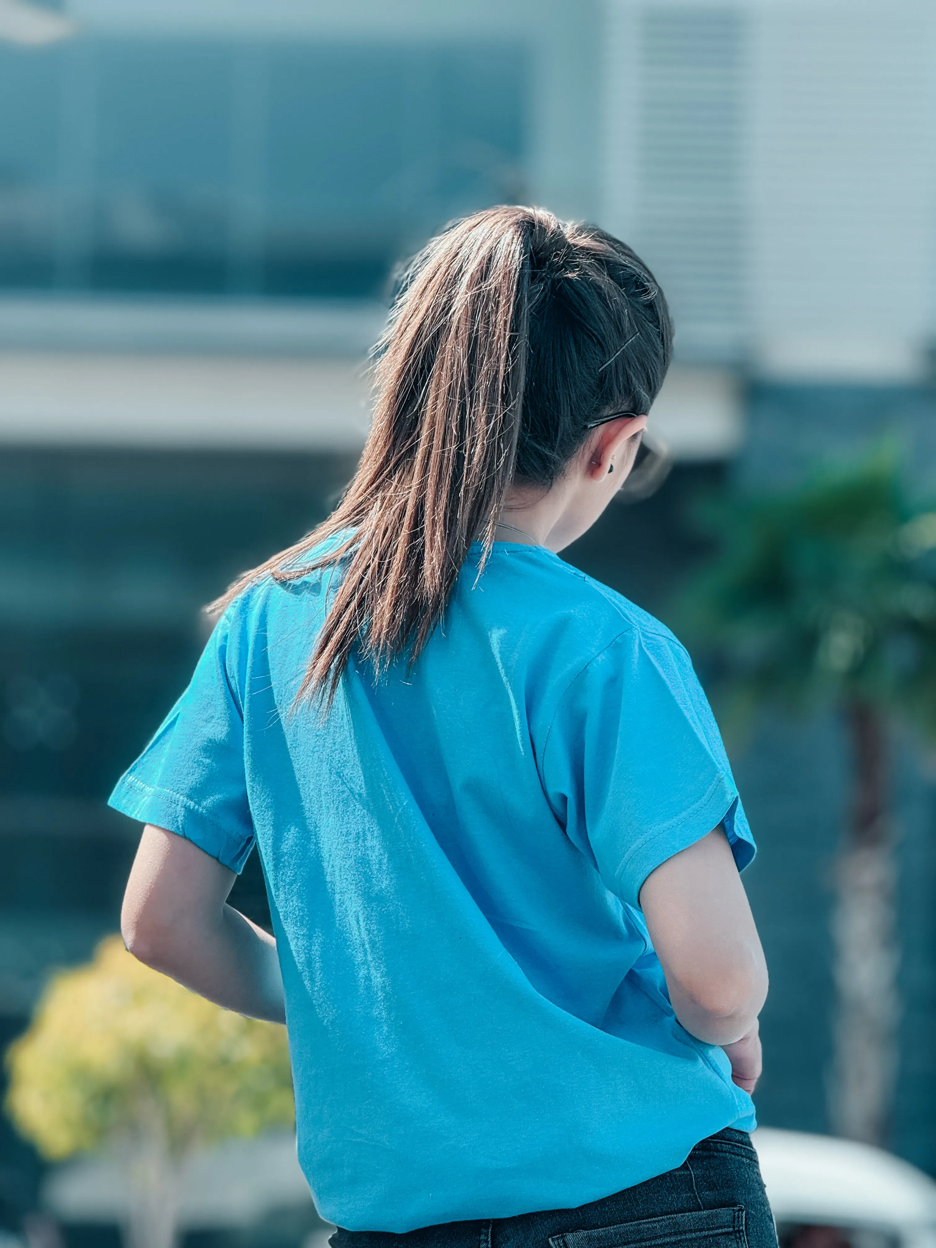 Sapphire Blue Monochrome T-Shirt For Her