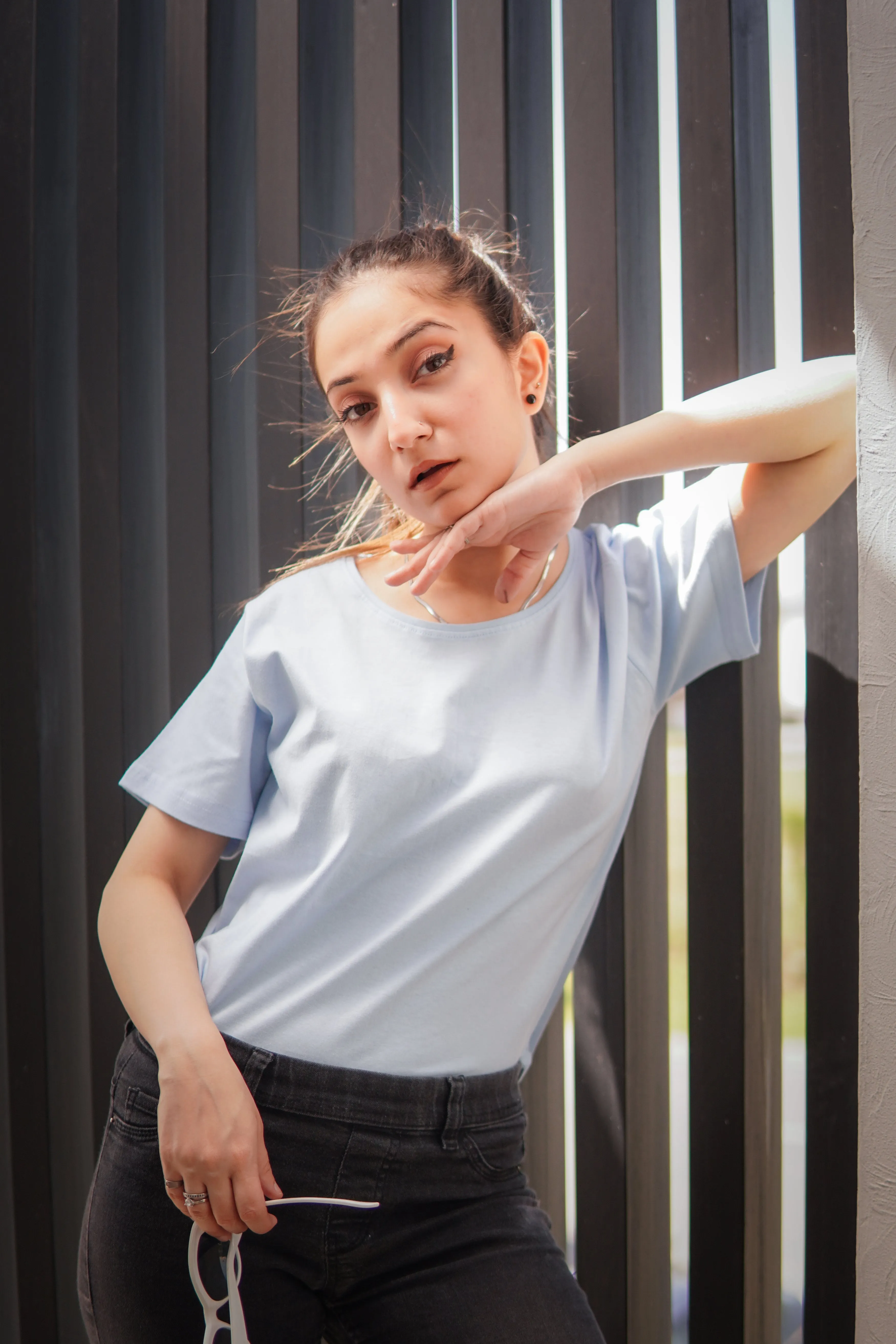 Sky Blue Monochrome T-Shirt For Her