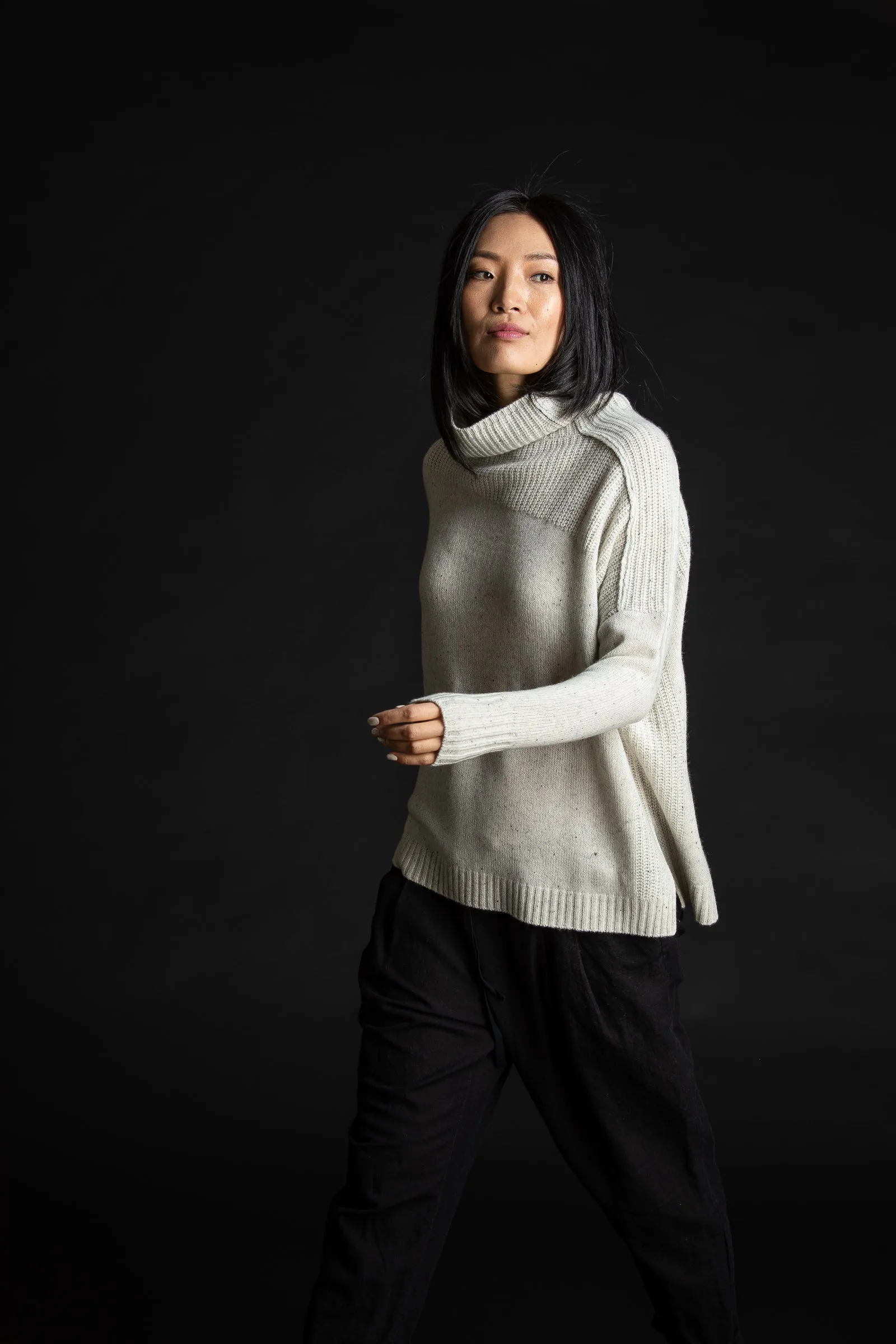 Snow Speckle Mockneck Pullover