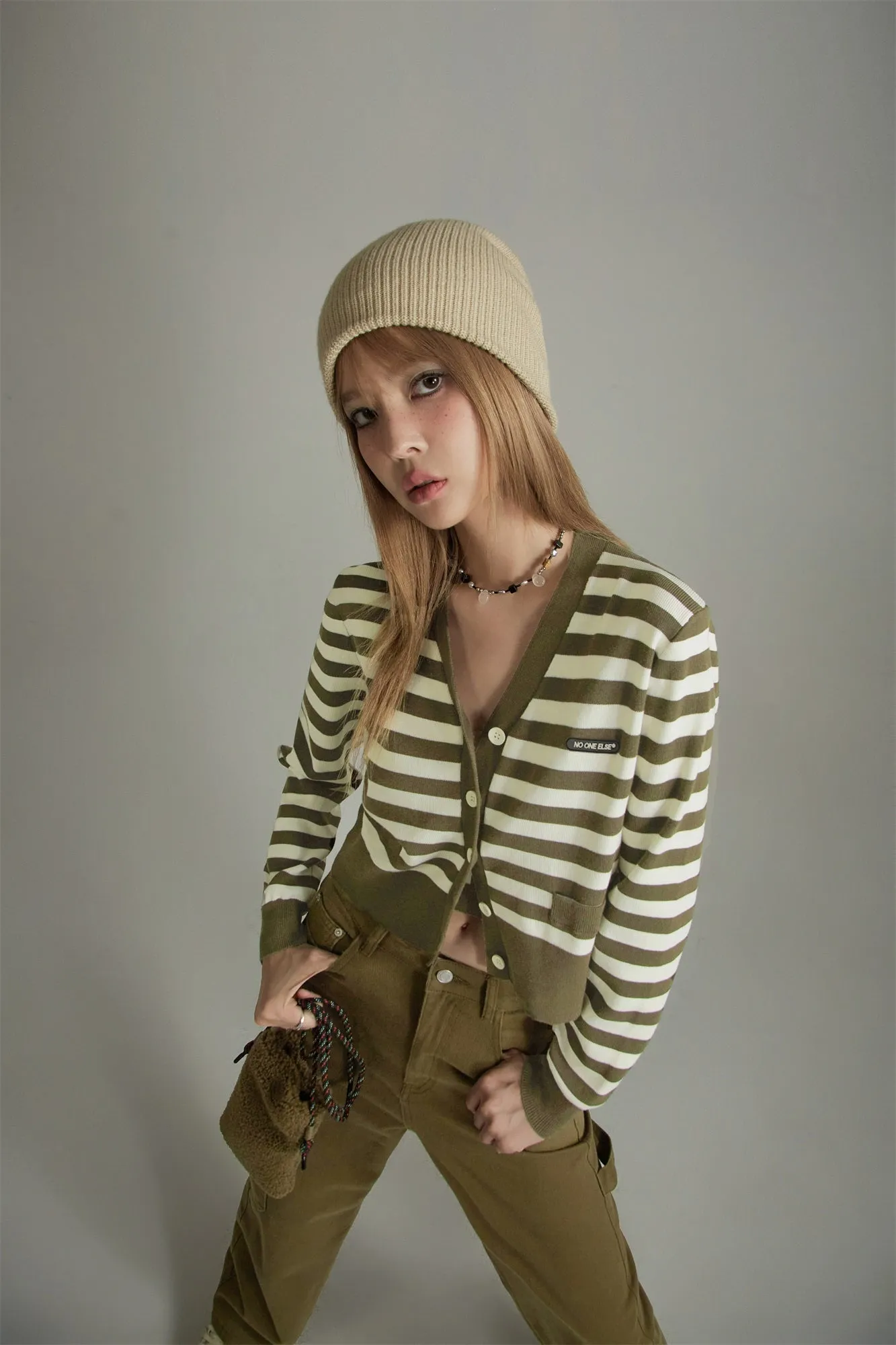 Striped Cropped Cardigan