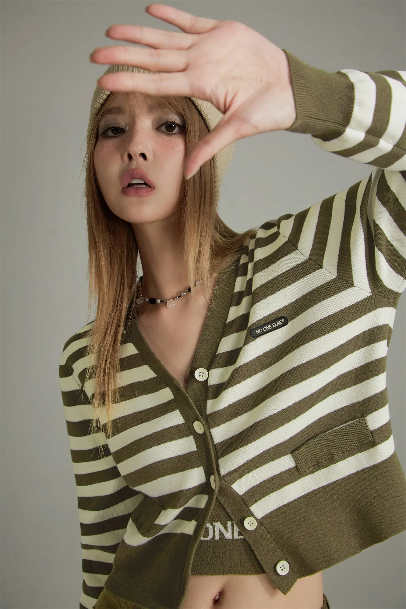 Striped Cropped Cardigan