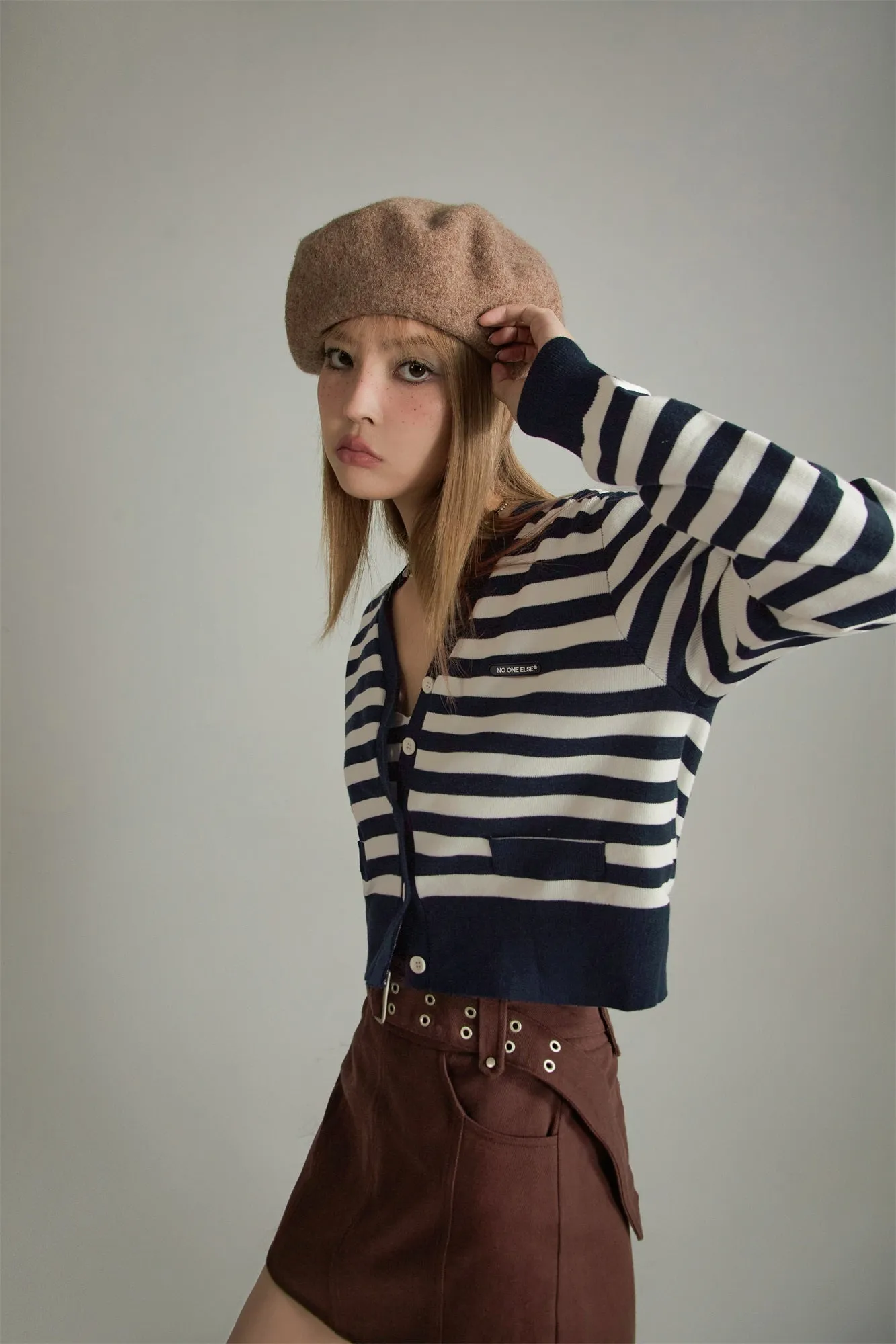 Striped Cropped Cardigan