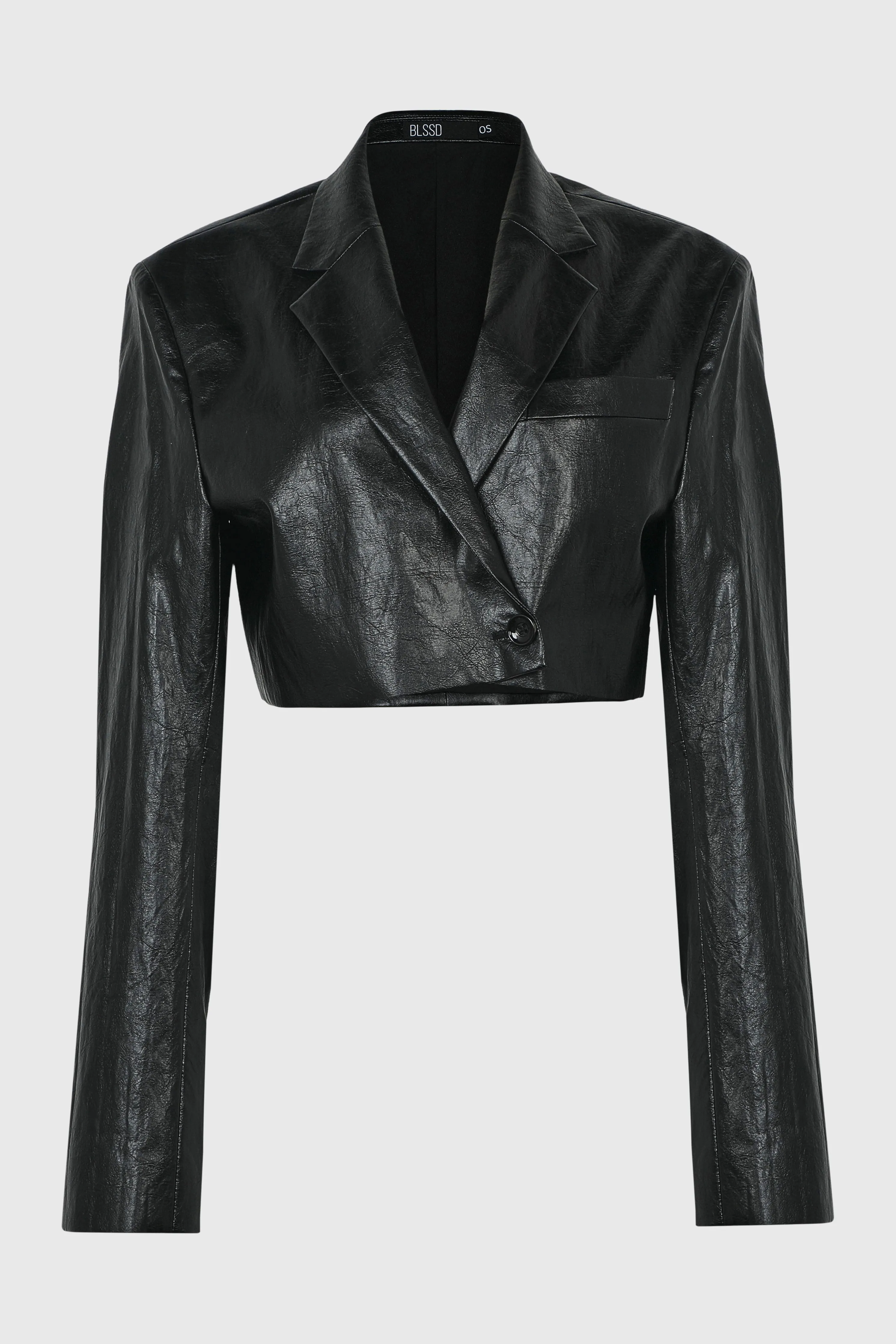 VEGAN LEATHER CROP BLAZER